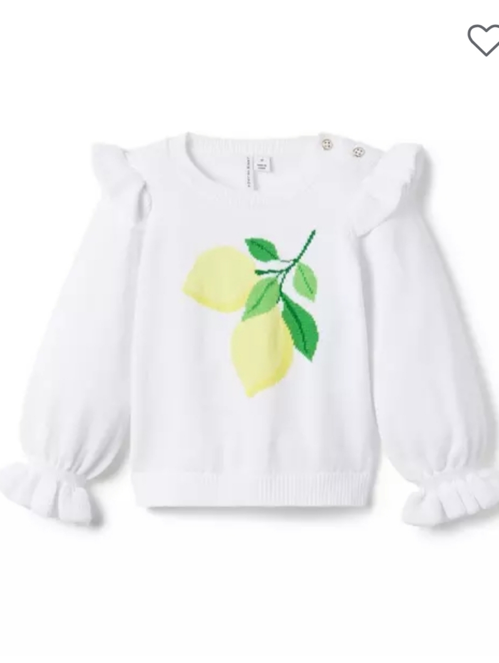 Janie & Jack Lemon Ruffle Sleeve Sweater